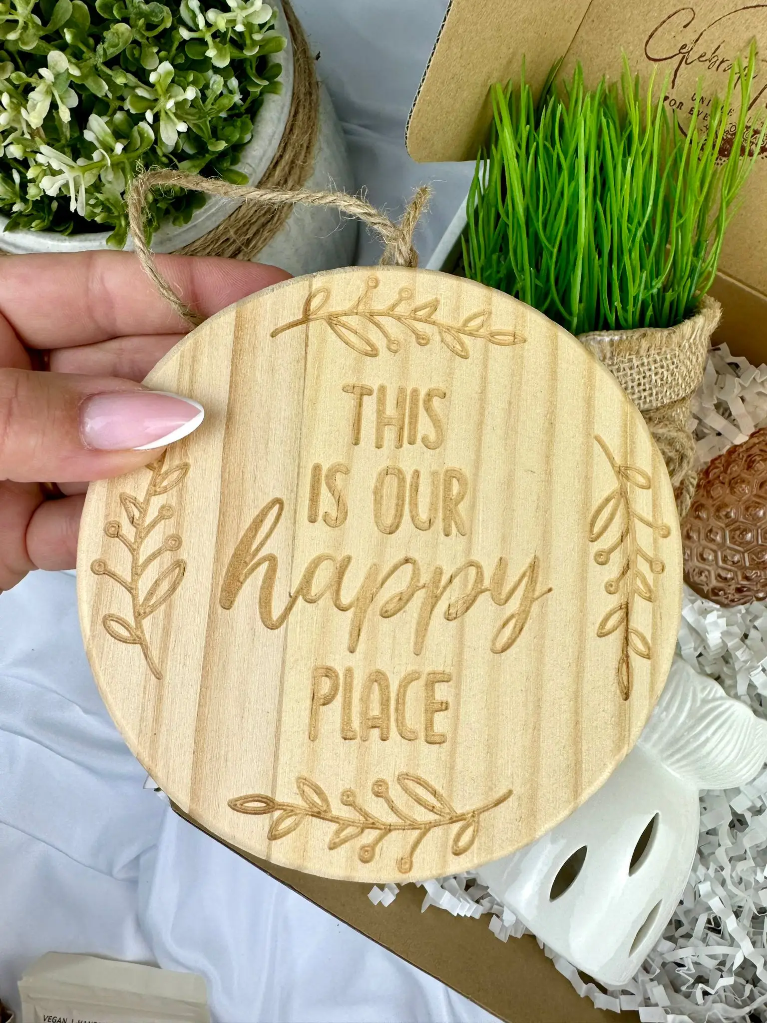 "This is our happy place" Wooden Plaque - Image 1