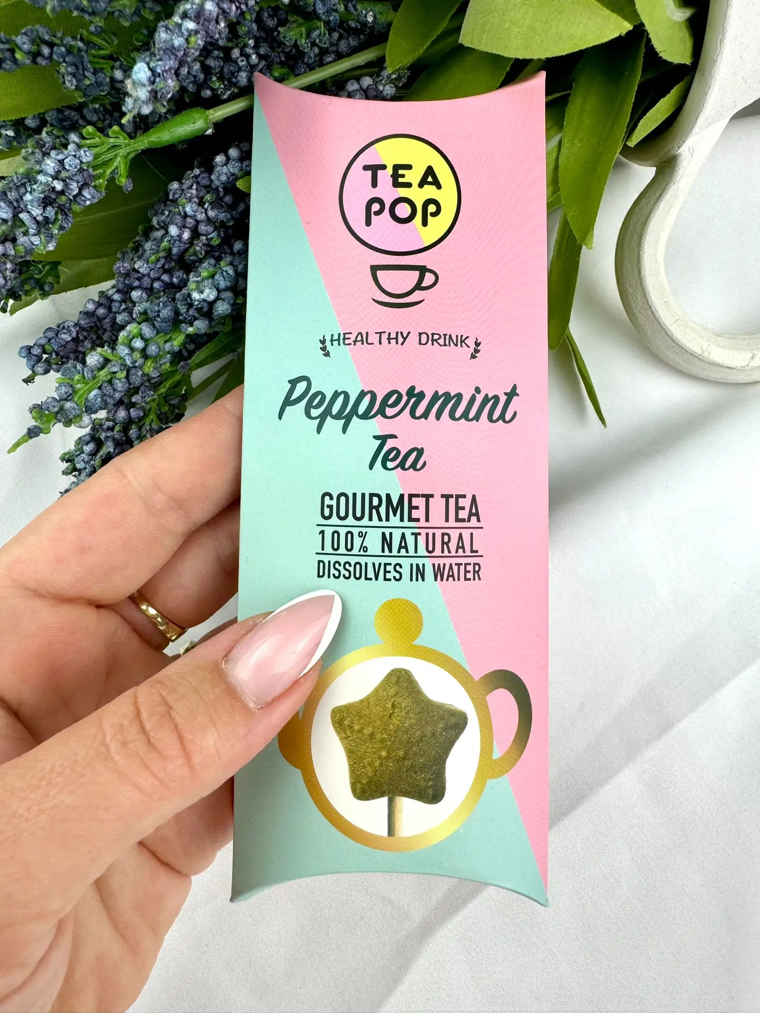 Peppermint Tea on a Stick, 100% natural extract from tea leaves, fruits, plants and herbs. Dissolves fully in hot and cold water. - Image 1
