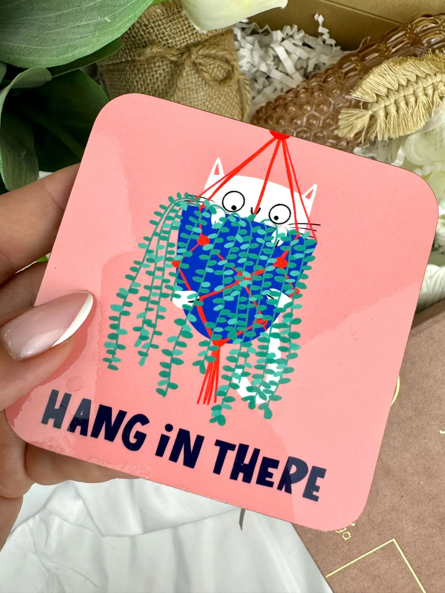 'Hang in there' coaster - Image 1