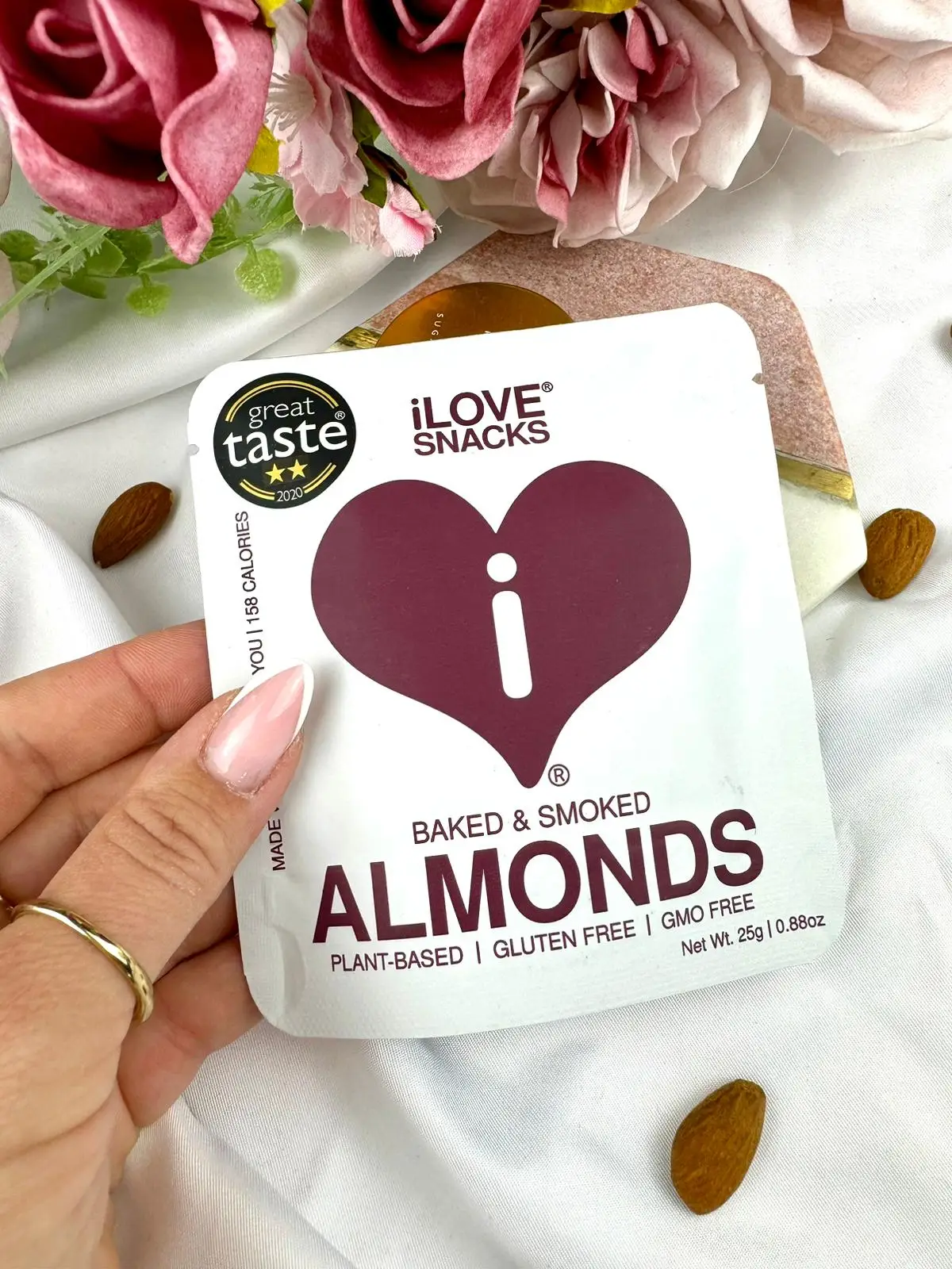 Baked & Smoked Almonds, Plant-based, Gluten free, GMO-free - Image 1