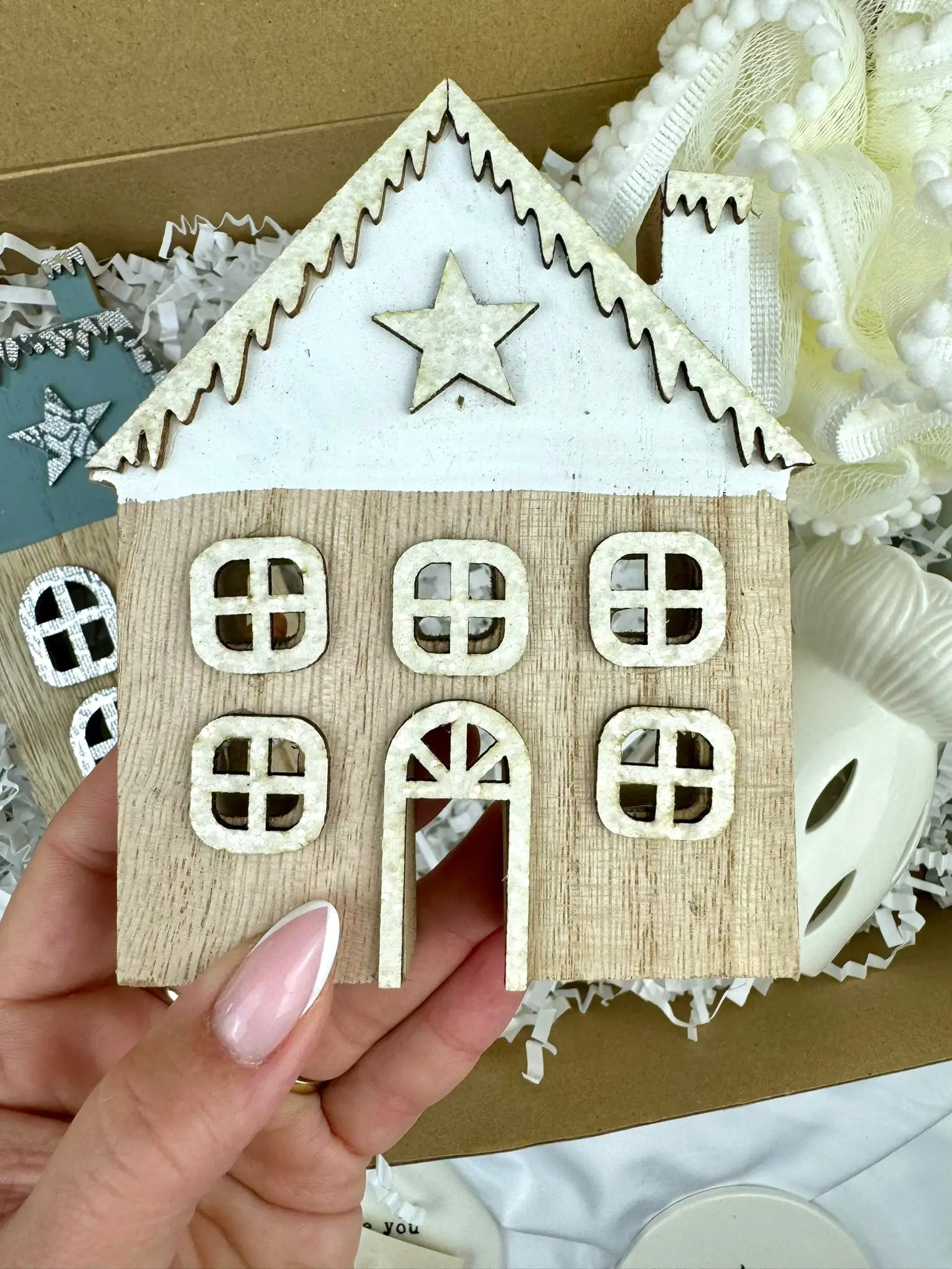 Christmas wooden house smaller - Image 1