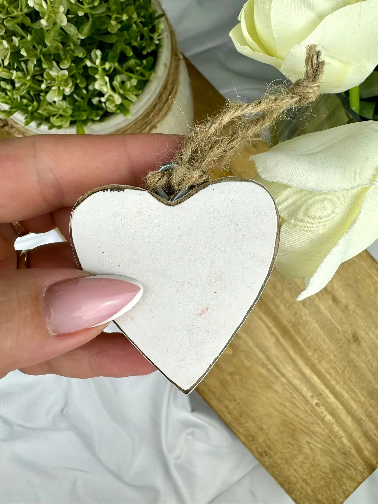Sweet Hanging Rustic Wooden Heart - Image 1