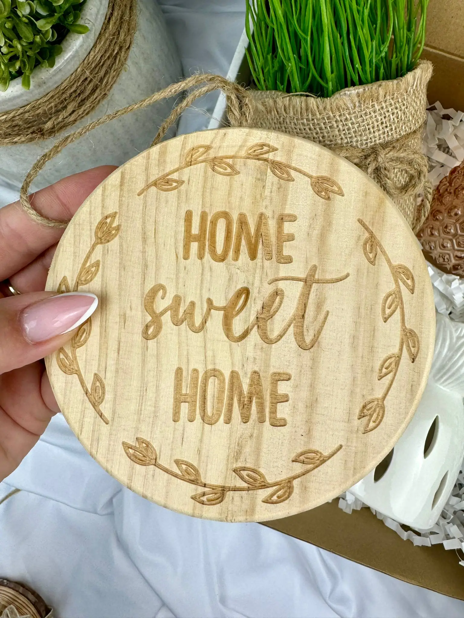 "Home sweet home" Wooden Plaque - Image 1