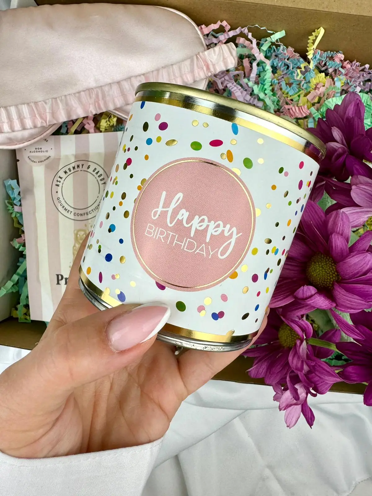 Happy Birthday mini Cake with candle - Image 3