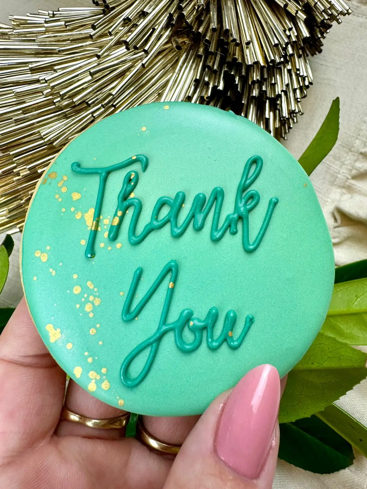 Homemade, Hand Decorated gorgeous 'Thank you' cookie - Image 1