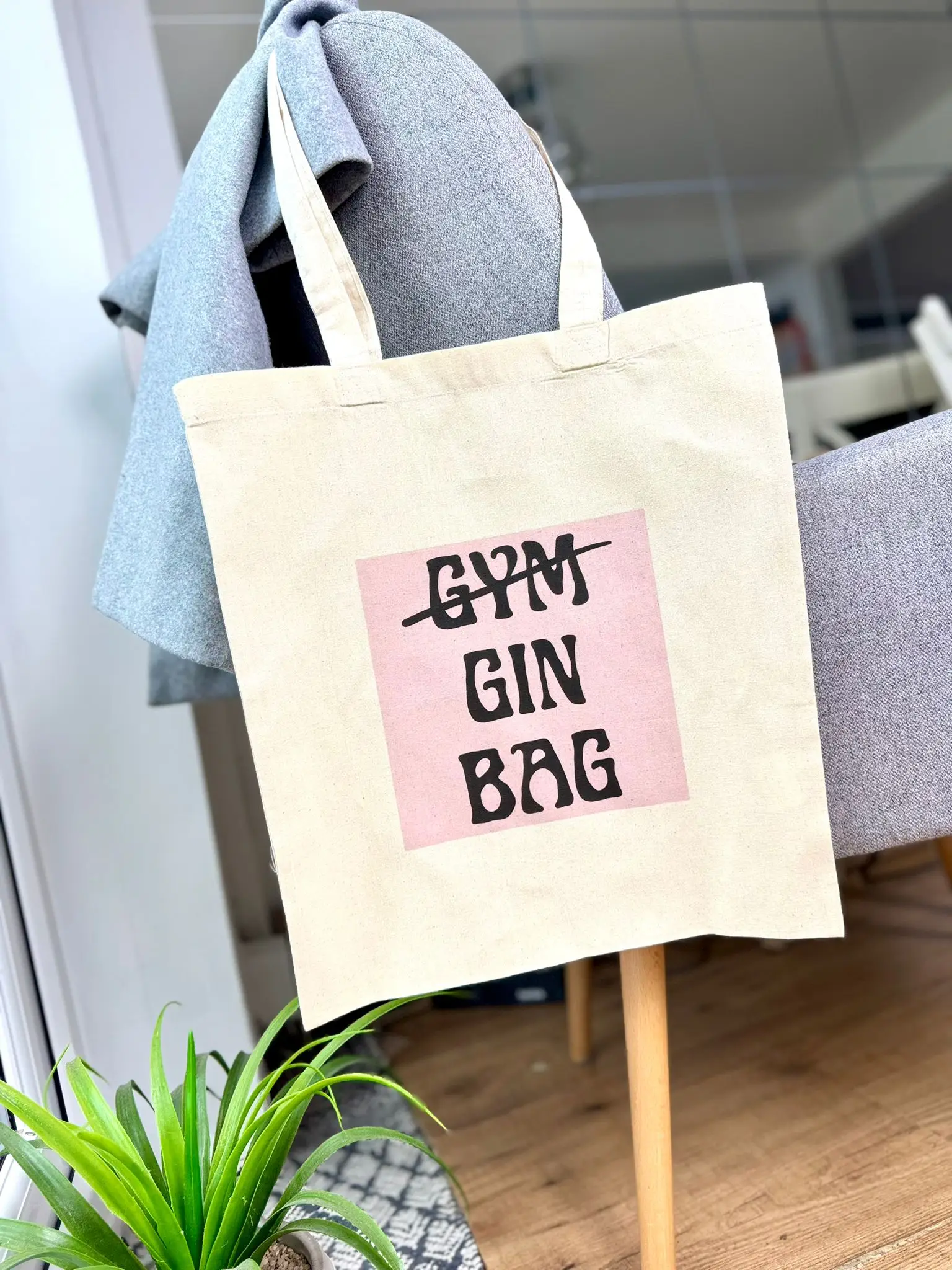 Gin Tote Bag Gym Gin Funny - Image 1