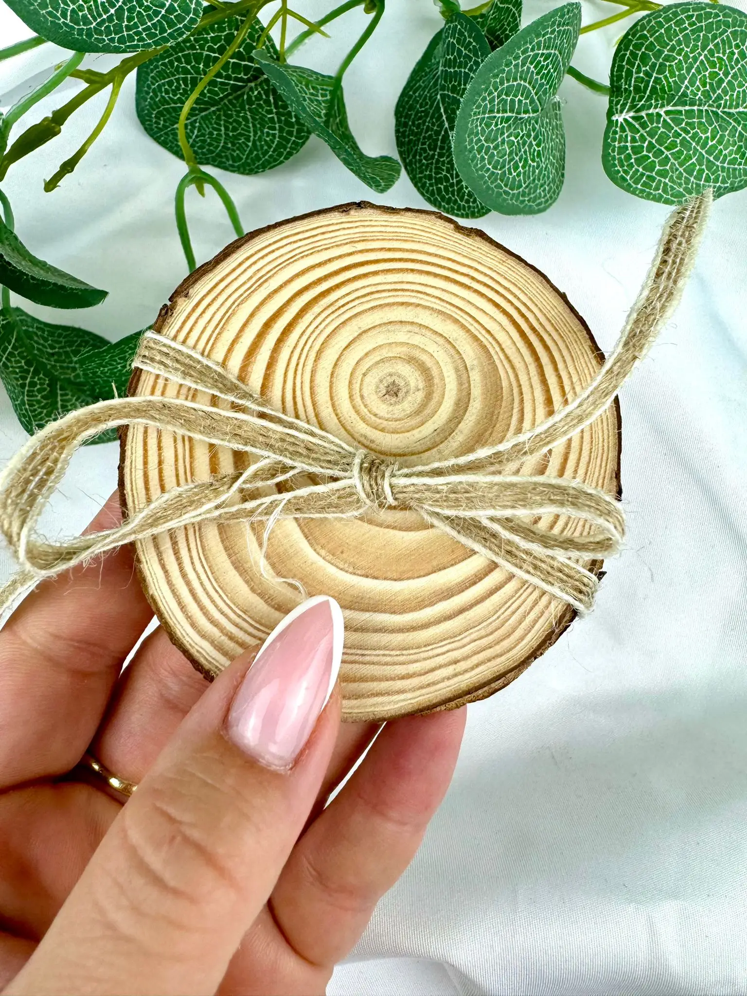 Wooden Coaster made with natural wood with bark - Image 1