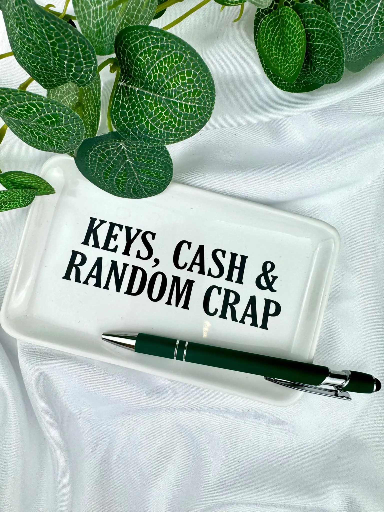 'Keys, Cash and Random Crap' - a stylish and bold ceramic trinket dish for storing all the essentials ;) - Image 1